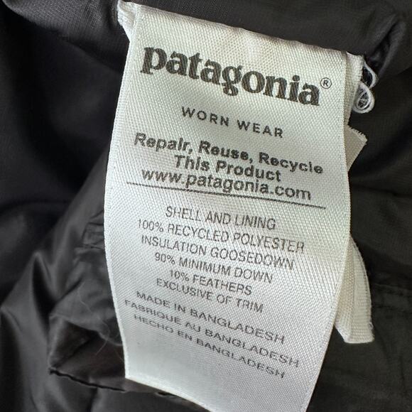 Patagonia Goose Down Puffer Jacket Women’s XS Black Pockets Insulated FLAWS READ - Picture 6 of 12